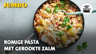 Wat eten we Romige pasta met gerookte zalm [upl. by Sedda712]