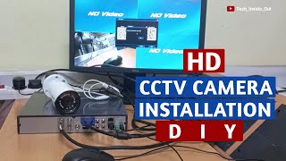 CCTV camera installation at home  simple DIY [upl. by Enisamoht]