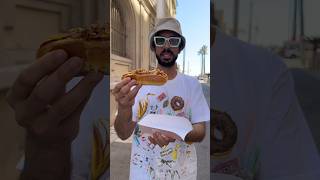 Eating a Halal Hot Dog in Cannes 🌭 halal food hotdog [upl. by Nibbs48]