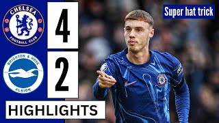 Chelsea vs Brighton 42 Extended HIGHLIGHTS amp All GOALS  Palmer Super Hat Trick  Rutter  Baleba [upl. by Yumuk]