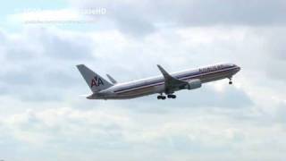 American Airlines 767 Winglets TAKEOFF 23R  MAN [upl. by Wini897]