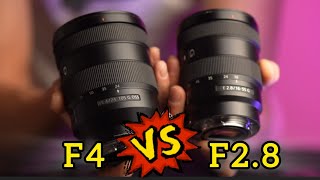 F4 On Full Frame vs F28 on APSC Sony 24105mm F4 G OSS vs Sony 1655mm F28 G [upl. by Ohnuj193]