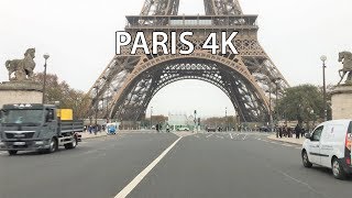 Paris 4K  Eiffel Tower  Driving Downtown  France [upl. by Jardena16]