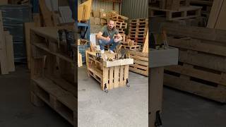 DIY workbench with 4 pallets  woodworking diy workbench [upl. by Eddana]