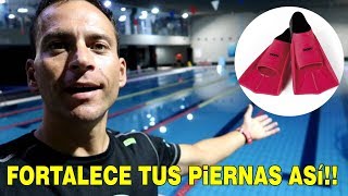 Fortalece tus Piernas en Piscina Nadando con Aletas [upl. by Ayn]