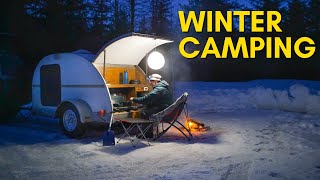 How to STAY WARM CAMPING Teardrop Life Below Freezing [upl. by Dotty844]