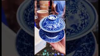 Jingdezhen Jiangxi Province Chai kiln blue and white intertwining lotus Sancai bowl fired in an a [upl. by Odele]