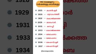 INC സമ്മേളനം INDIAN NATIONAL CONGRES  KERALA PSC psc keralapsc [upl. by Liuka589]