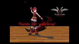 MMD Crescent Rose Rubys weapon Test with Elesis Sieghart [upl. by Sokairyk]