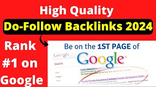 Dofollow Backlinks  Dofollow Backlinks Instant Approval  Dofollow Backlinks Kaise Banaye 2024 [upl. by Naginnarb]