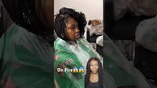 Hairdresser Reacts To Fiery Tight Micro Box Braids haircare reaction hairstylist braids [upl. by Bloom]