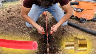 How to Connect PEX Pipe to Old Galvanized Pipe How to fix a water leak outside your house [upl. by Nave]