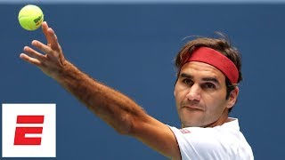 2018 US Open highlights Roger Federer tops an animated Benoit Paire in second round  ESPN [upl. by Bozuwa]