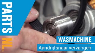 Aandrijfsnaar vervangen van wasmachine PartsNL uitleg [upl. by Pirozzo]