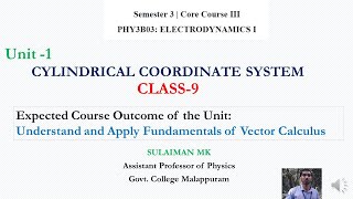 Cylindrical Coordinate System Malayalam [upl. by Ninazan]