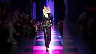 Catwalk in fashion show cat catwalker fashion shorts [upl. by Fahy]