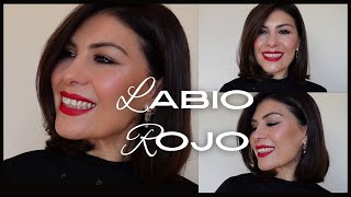 Maquillaje elegante con labios rojos Tips para unos labios perfectos [upl. by Lemra175]