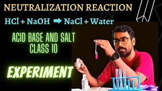 Neutralization reaction EXPERIMENT  HCl  NaOH 🔥 Class 10 Chemistry [upl. by Analaj]