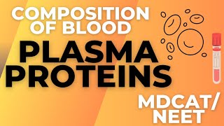 Plasma proteins  Albumin  Globulin  Fibrinogen  Explanation and MCQS  MdcatNEET  Class 1112 [upl. by Arjun]