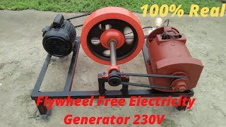 Flywheel Free Electricity Generator How To Make Free Energy Generator 230v With 5kw Alternator Motor [upl. by Stedman]