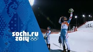 Alpine Skiing  Mens Slalom  Mario Matt Wins Gold  Sochi 2014 Winter Olympics [upl. by Atteloj]