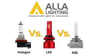 3000K Yellow Halogen vs 5000K Xenon White HID vs 6500K LED Headlights [upl. by Hansen]