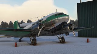 MSFS DC3 landing Yellowknife [upl. by Ettenyar431]