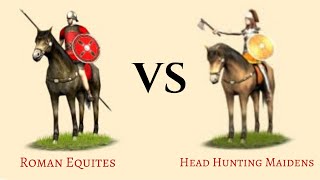 ROME TOTAL WAR REMASTERED Equites VS Head Hunting Maidens [upl. by Burtis781]