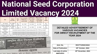 National Seed Corporation Limited Vacancy l URPRADEEP nationalseedcorporationlimitedvacancy [upl. by Ettennal727]