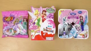 Disney Frozen Yogurt  Disney Princess Jelly Belly  Disney Fairies Surprise Eggs [upl. by Annim2]