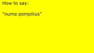 How to pronounce numa pompilius [upl. by Kcirdle]