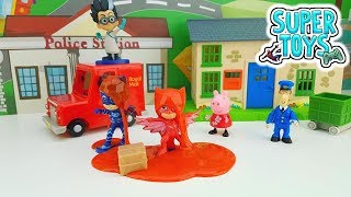 PEPPA PIG IL POSTINO PAT SUPER PIGIAMINI  Romeo ruba un pacco a Pat e ricopre i Pj Masks di slime [upl. by Yerrot]