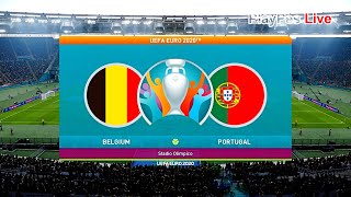 BELGIUM vs PORTUGAL  EURO 2020  Full Match amp Goals  PES 2021 Gameplay PC [upl. by Asilet]