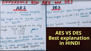 Difference between AES and DES  Aes vs DES in Cryptography and network security  ABHISHEK Lectures [upl. by Gudren]