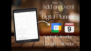 Add CALENDAR Event from a Digital Planner using GoodNotes to both Google Calendar GMail  Apple iCal [upl. by Wren]