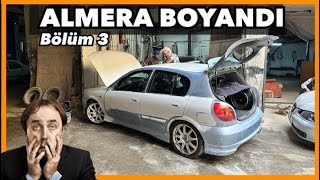 HOŞGELDİN YENİ RENK  ALMERA BOYANDI  oto fırın boya  maskeleme  Yeni farlar  Bölüm 3 [upl. by Reinhold]