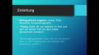 Textanalyse Aufbau  Deutsch [upl. by Elay]