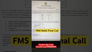 FMS Delhi 202426 Final Waiting List  Expression of interest [upl. by Ledarf77]