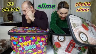 Kutudan Ne Çıkacak Slime Challenge Çöplük Slime Rukiye Çetinkaya [upl. by Adneram375]