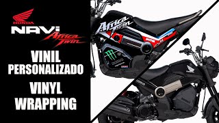 HONDA NAVI 2022  NAVI AFRICA TWIN  FORRADO EN VINIL VINYL WRAP HAZLO TU MISMO  DIY [upl. by Ellard]