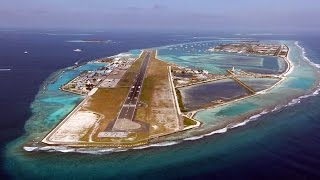 Landing in Male Airport Maldives  Aerial View of Maldives [upl. by Kitti]