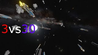 3 cruisers vs 30 corvettesSpace engineers battle [upl. by Pasho]