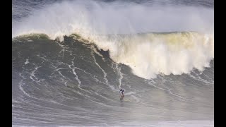 La primera española en Nazaré Laura Coviella [upl. by Kulseth434]