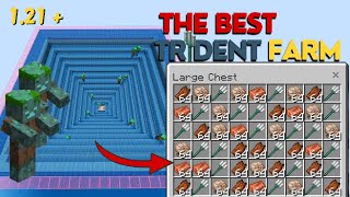 The BEST TRIDENT FARM in Minecraft Bedrock 121 [upl. by Yrallih367]