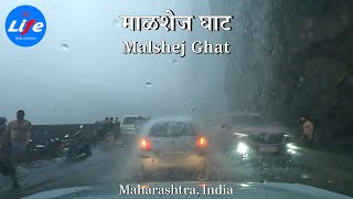 Heavy Rain Drive in Malshej Ghat Western Ghats  ASMR 4K  Maharashtra India [upl. by Suiratnod]