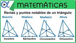 Rectas y puntos notables de un triángulo  Geometría  Vitual [upl. by Soo315]