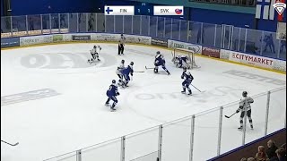 Aatos Koivu Scores For Team Finland in WJC Warmup Tournament  Highlights 11624 [upl. by Ramak]