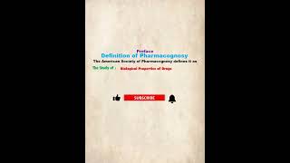 Shorts Part 1 Introduction to Pharmacognosy  Definition of Pharmacognosy  Pharmacognosy [upl. by Yddet]