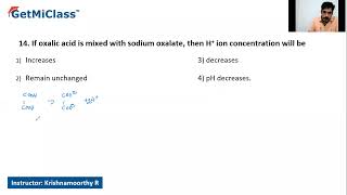 Oxalic acid sodium oxalate Oxalic acid mixed with sodium oxalate KCET 11th Chemistry Equilibriums [upl. by Huoh]