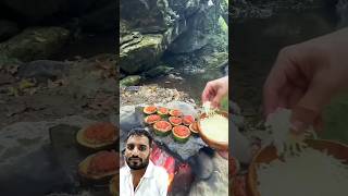 cooking zucchini ring kebab on natural stonegreensreen sortvideo greensortviral [upl. by Poucher]